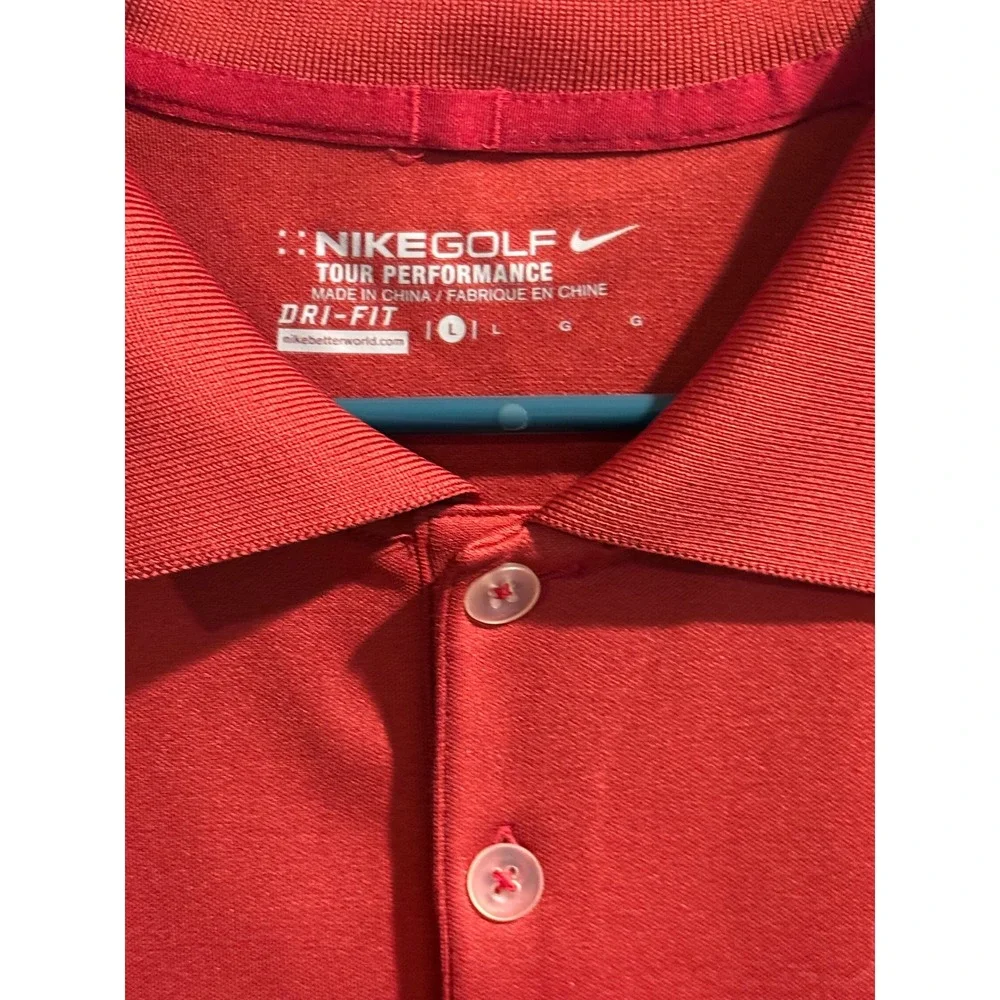 Nike‎ Golf Tour Performance Dri-FIT Red Polo Shirt Men's Large - Picture 3 of 4